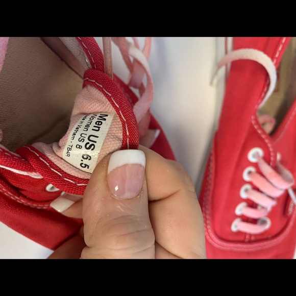 Red Ladies Vans size 8 - Picture 8 of 16